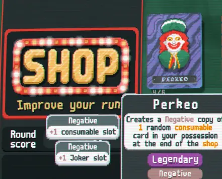 Perkeo duplicating negative consumables in Balatro to break the slot limit and create an infinite economy engine