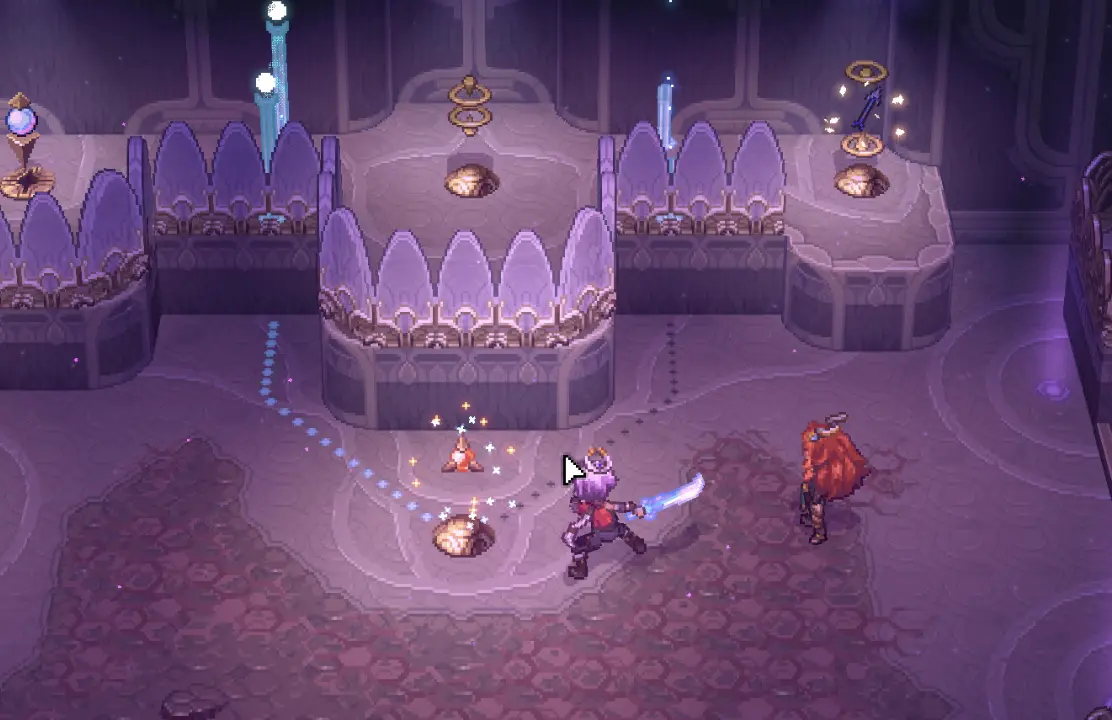 A player entering Trial of Aether, where switches, Aether panels, floating rings, and projectile puzzles become the main dungeon language.