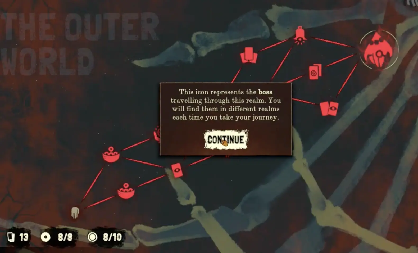 Black Jacket Realm route tree showing shop nodes, boss icons, and branching path choices.
