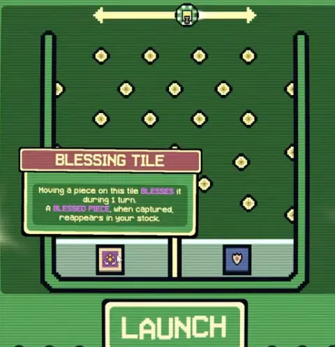 A Gambonanza Blessed tile reward showing that a captured blessed piece can reappear in stock.