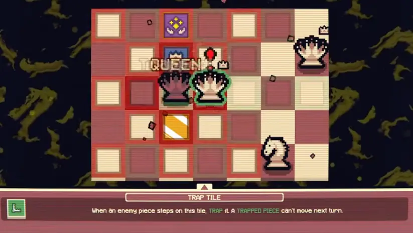An Elite piece situation in Gambonanza where waiting, traps, and Blessed protection can matter more than direct capture.