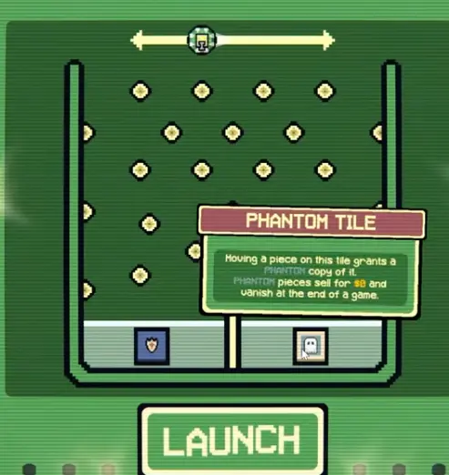 Gambonanza tile modification choices showing Phantom and Protective tile mechanics for board control.