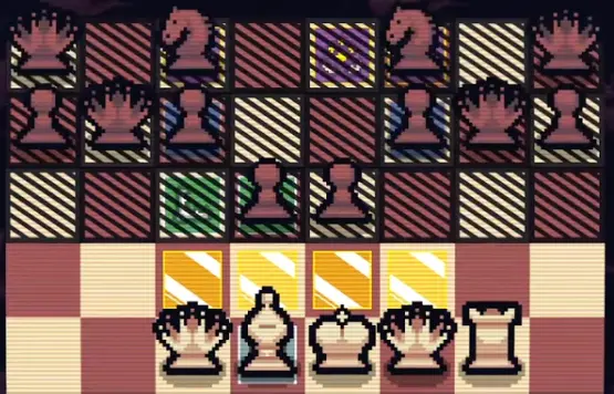 A queen-heavy Gambonanza board where defensive tiles and safe placement matter before committing high-value pieces.