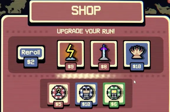 Thunder's Gambit in the Gambonanza shop, showing how pawn captures can skip the enemy turn.