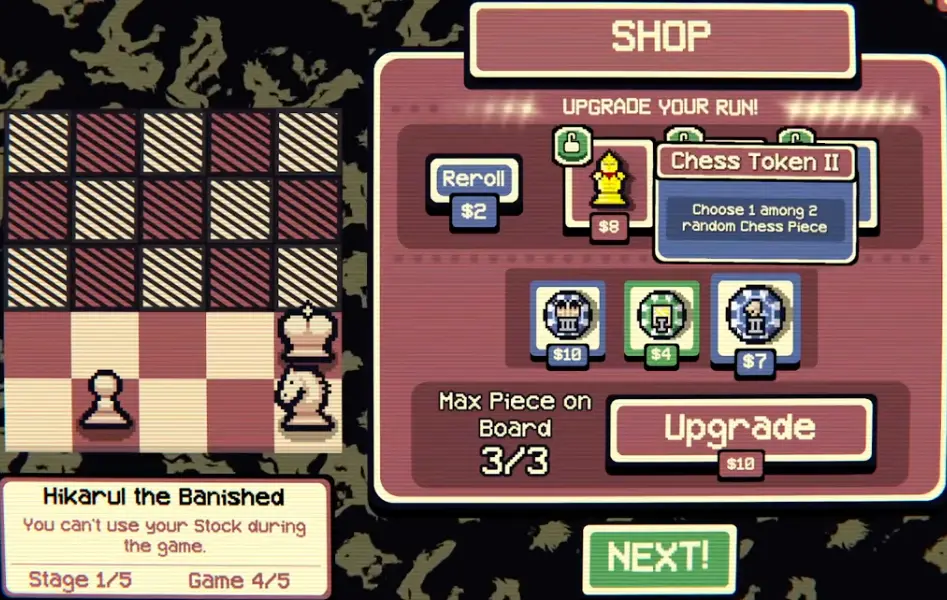 A Gambonanza tile reward choice showing modified tile options for a run.
