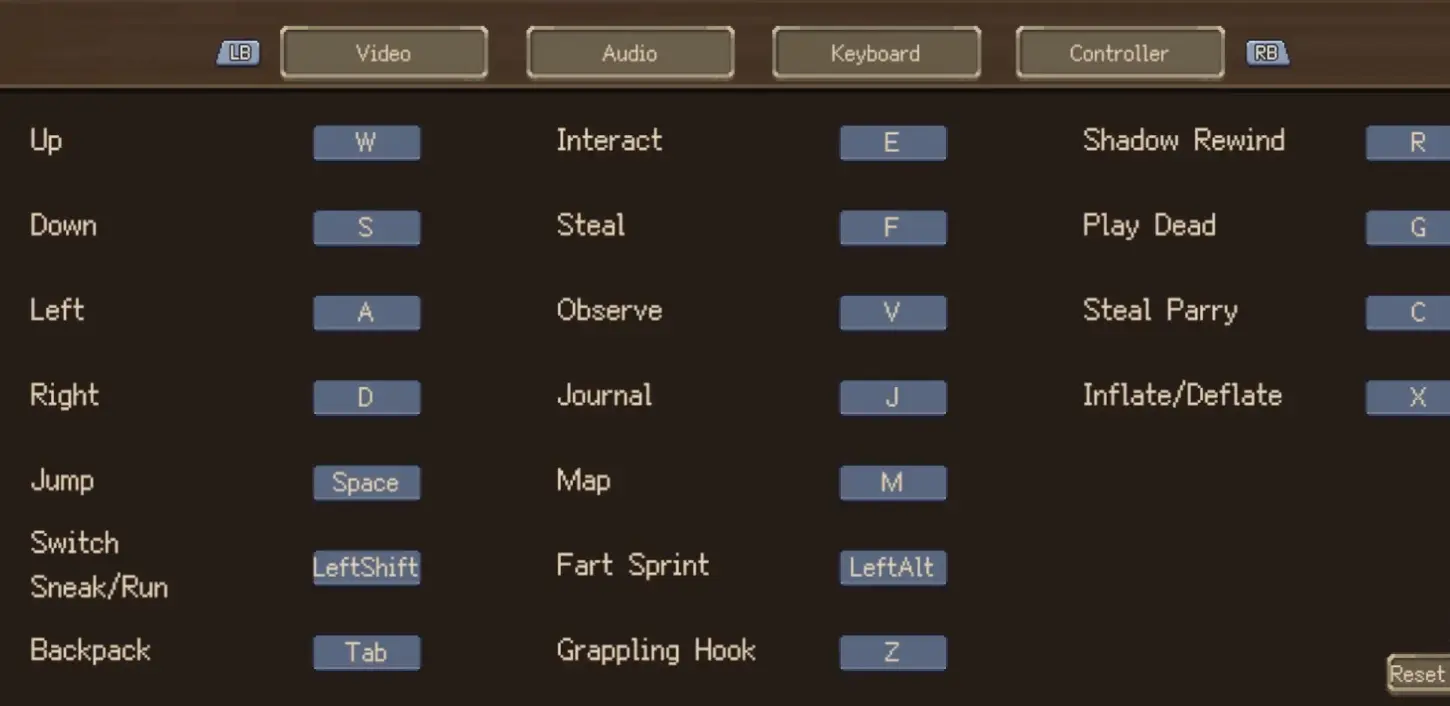 Goblin Vyke controls screen showing Fast Steal Parry input.