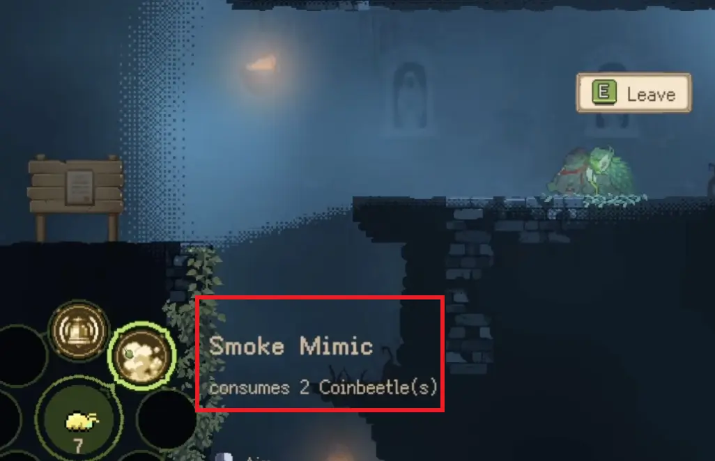 Goblin Vyke Smoke Mimic used to cross a dangerous eye vision route.