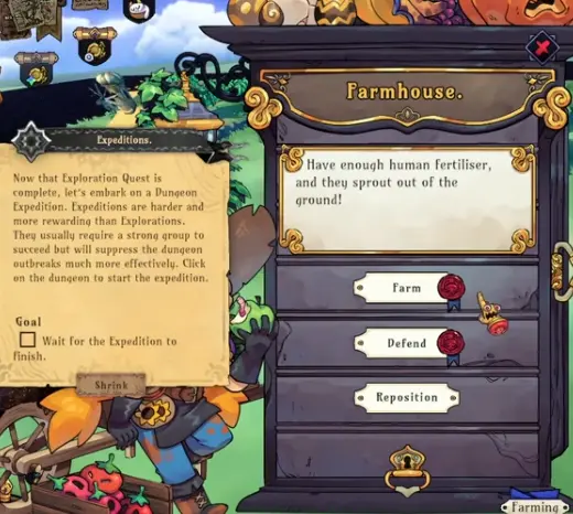 gold gold adventure gold defend quest near farms to protect income