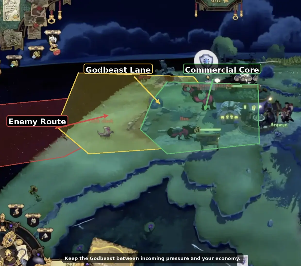 gold gold adventure gold godbeast lane commercial core enemy route layout