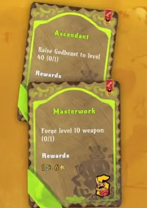 gold gold adventure gold godbeast level 40 objective evolution check