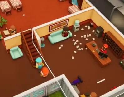Hotel Architect guest area with rubbish and bin problems affecting cleanliness.