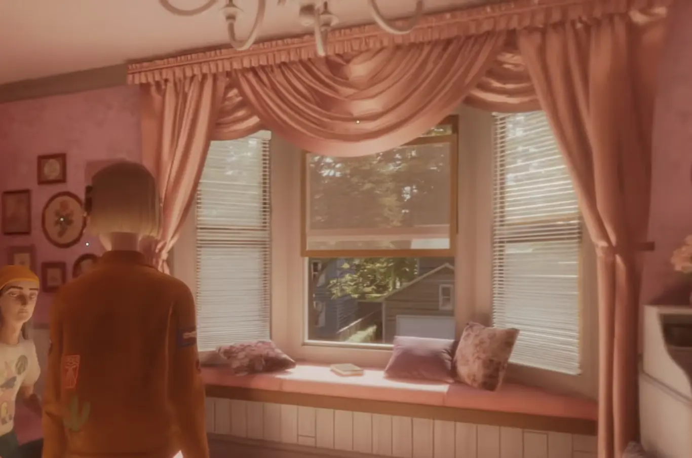 Mixtape Cassandra room curtains above the window, a common Front to Back miss.