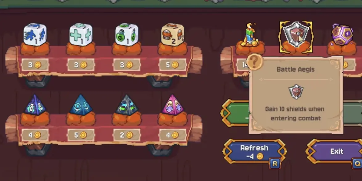 Battle Aegis is an example of a defensive relic that helps boss survival.