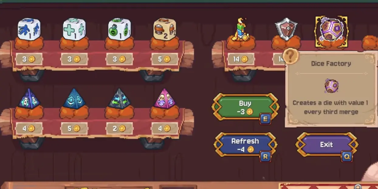 Dice Factory creates extra dice over time, making future merge boards easier to build.