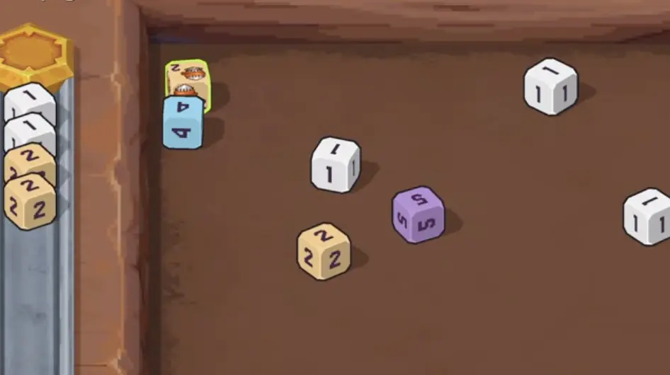 A push-merge setup where the shot moves another die into a matching value.