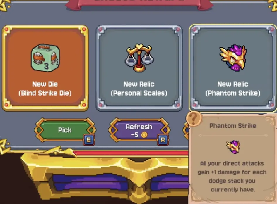 Phantom Strike turns Dodge stacks into direct-attack damage.