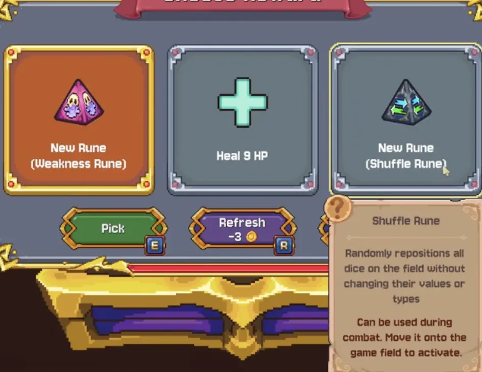 Shuffle Rune can rescue a stuck board when the current layout has no useful merge route.