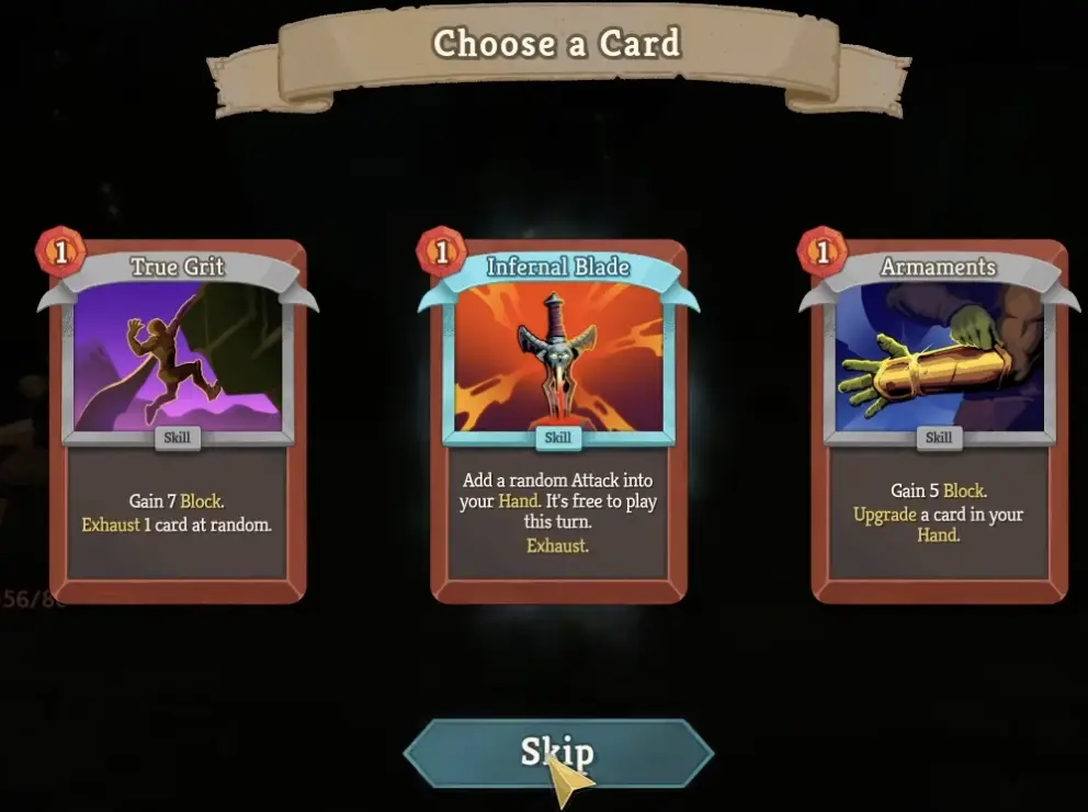 Skipping weak Ironclad card rewards.