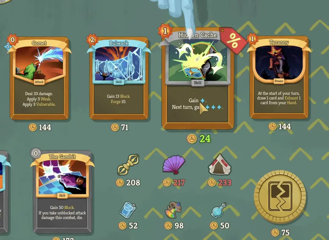 Slay the Spire 2 shop card removal.
