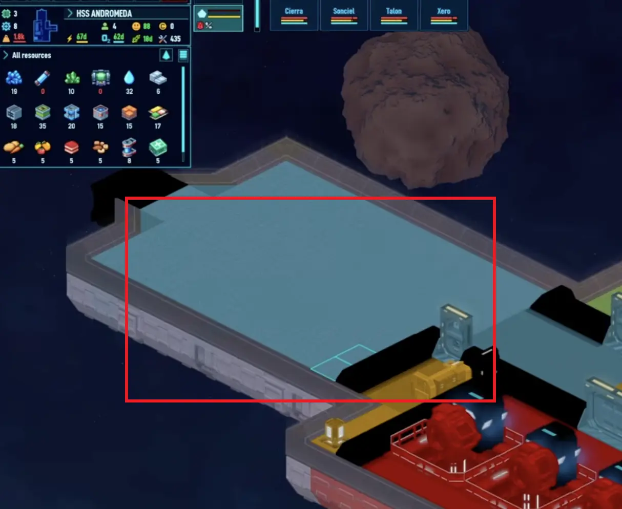 Space Haven comfort overview showing sleep comfort, leisure comfort, and room conditions.