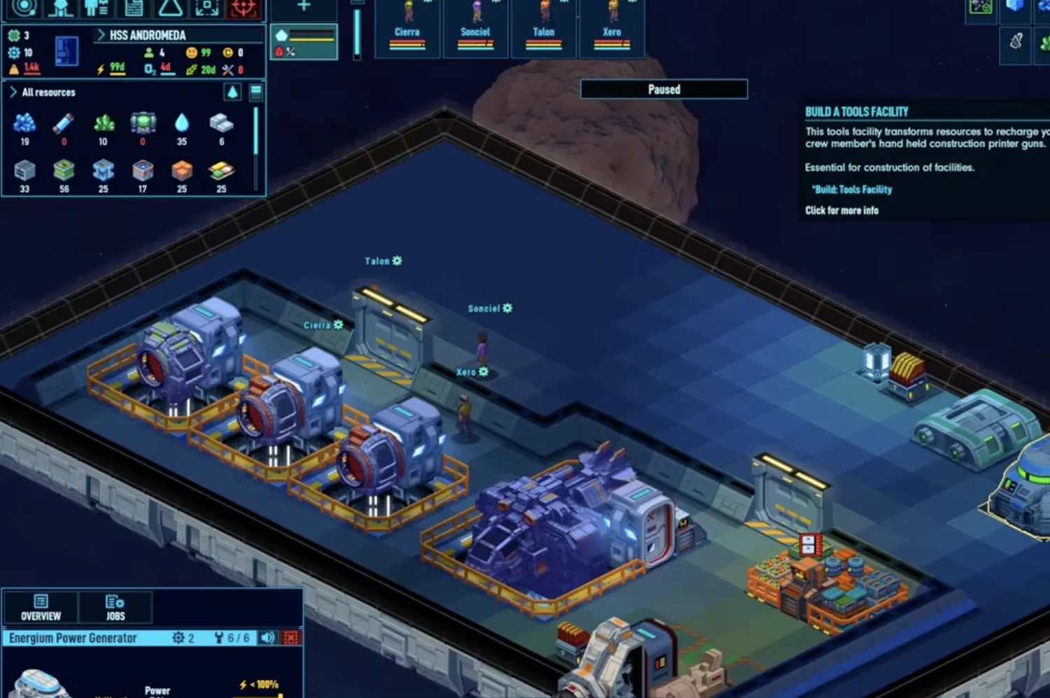 Space Haven early life support setup with oxygen, gas control, temperature, beds, and basic survival rooms.