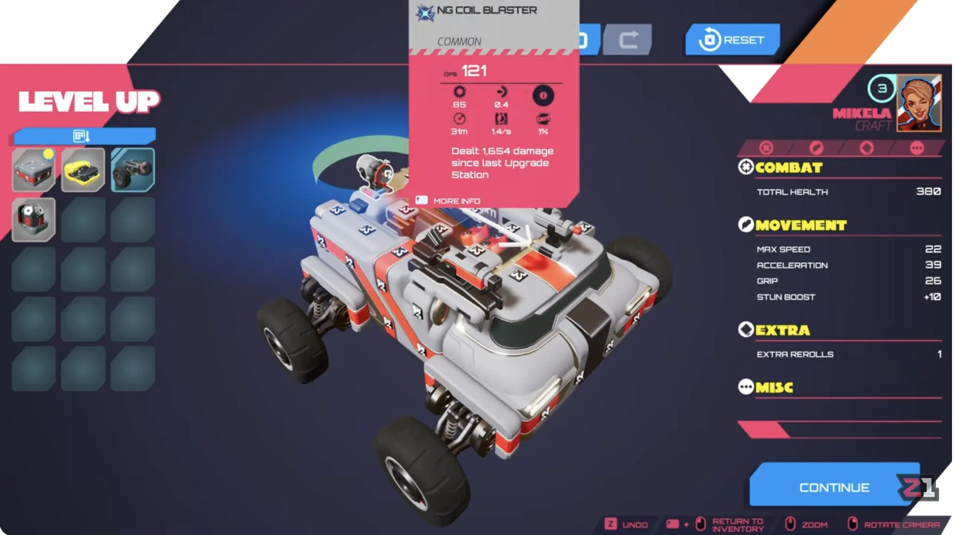 TerraTech Legion build screen showing weapon arcs and early block placement decisions.