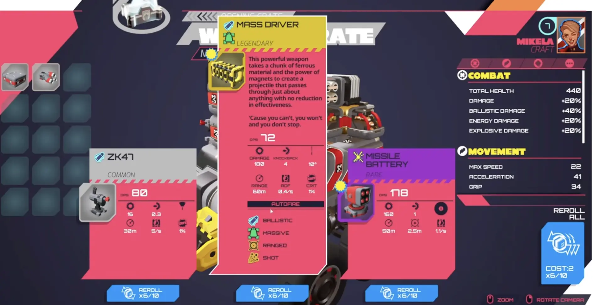TerraTech Legion larger early build with wheels, wide chassis, weapons, and mobility tradeoffs.