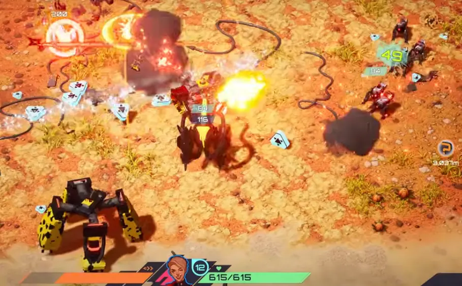 TerraTech Legion Dustbowl boss fight with the arena pressure and late-run combat build.