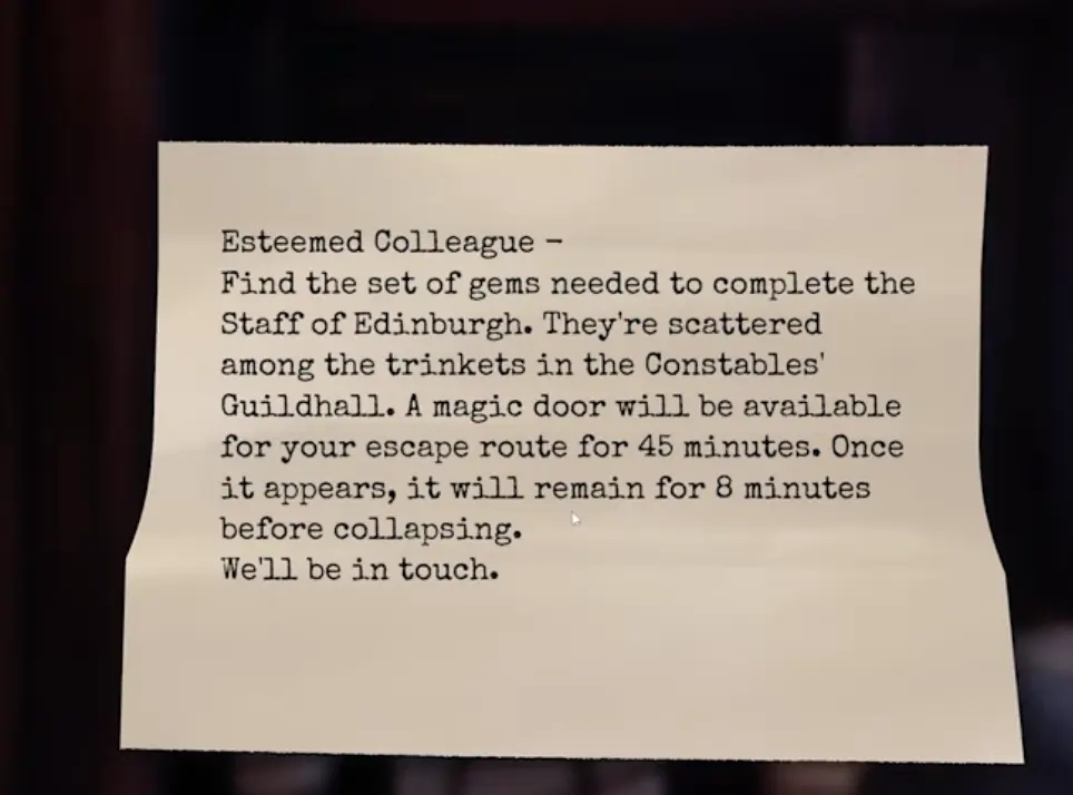 Thick As Thieves Game 45 minute Guildhouse contract note