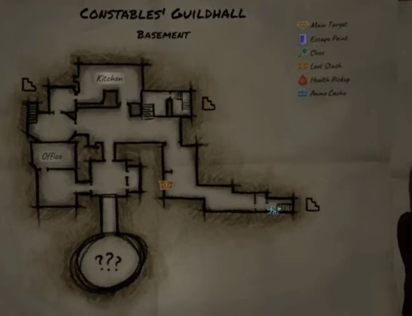 Thick As Thieves Game Guildhouse basement map Gem of Strength route