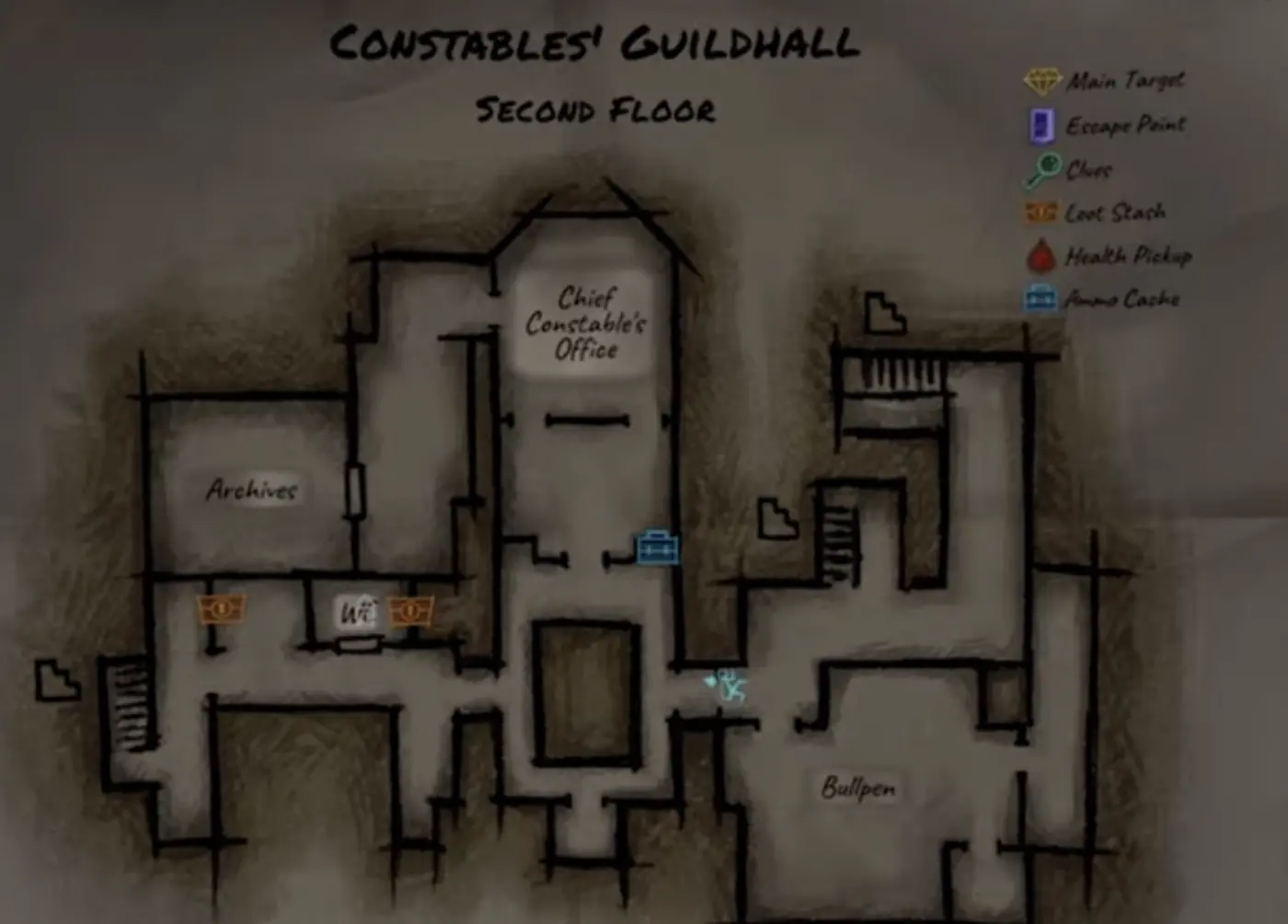 Thick As Thieves Game Guildhouse second floor map