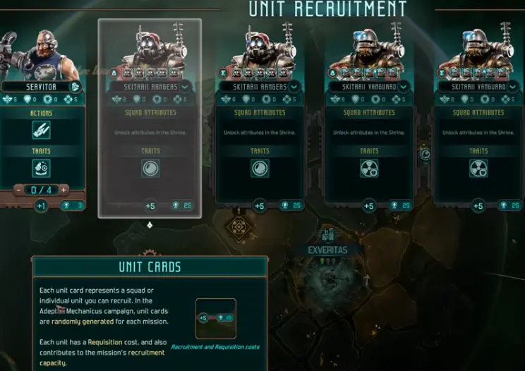Mechanicus 2 Adeptus Mechanicus unit selection and recruitment capacity